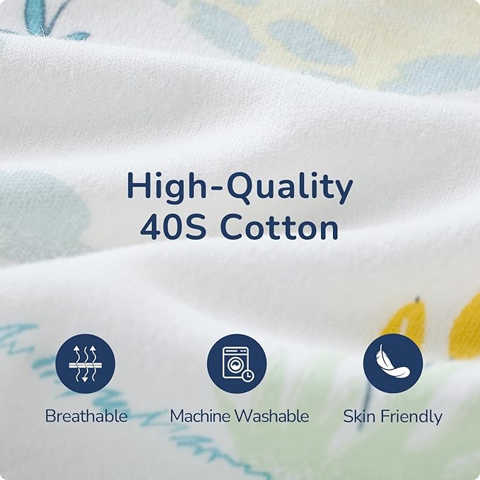 Baby Sleep Sack with Removable Sleeves, Breathable Wearable Blanket for Newborn & Toddler 6-36 Months, Cute Print