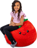 Big Joe Strawberry PlushiPals Super Soft Bean Bag Chair for Kids, Ultra-Soft Plush Polyester Blend, 2.5 feet Refillable