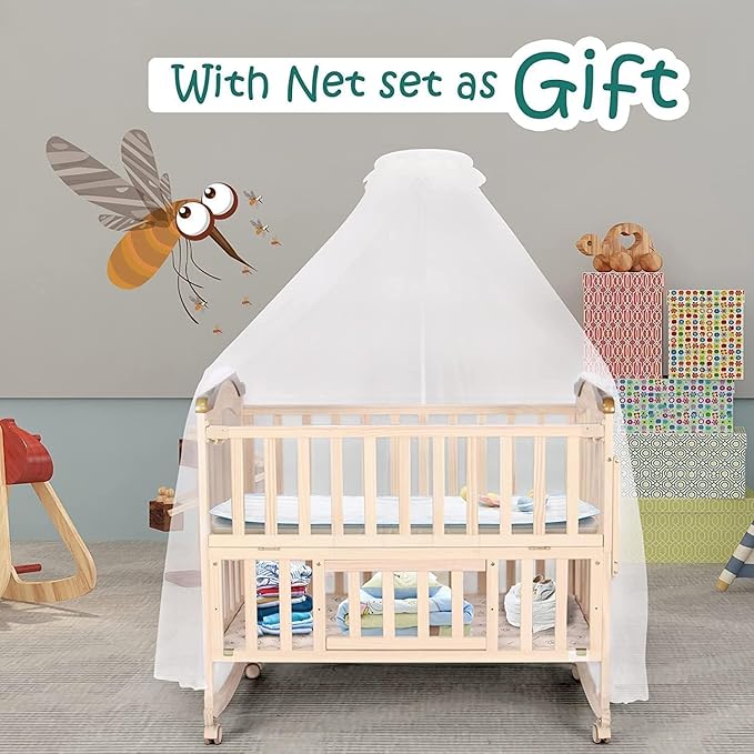 Portable Mini Baby Crib 4 in 1 with Memory Foam Mattress(38" by24) Included, Cunas para Bebes Convertible Crib with Foldable Storage Baby Playpen Bassinet Bedside Sleeper Bed (Gray)