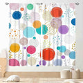 Colorful Curtains for Girls Bedroom, Watercolor Rainbow Cartoon Abstract Circle Polka Dots Splashes Cute Window Drapery for Kids Boys Girls Classroom Living Room Nursery Bathroom, 63"x72" Inch