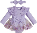 Giraropa Baby Girl Fall Winter Clothes Long Sleeve Romper Dress + Socks + Headband Newborn Infant Cute Casual Outfits