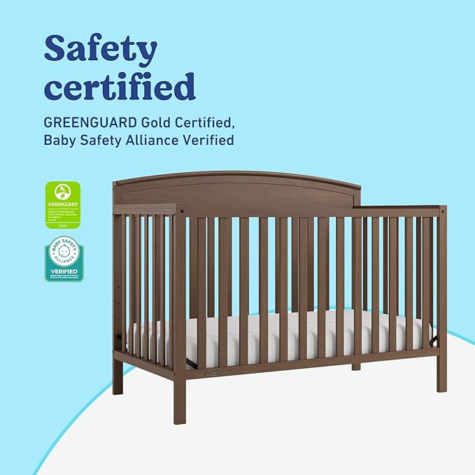 Graco Benton 5-in-1 Convertible Crib (Hazelnut) – GREENGUARD Gold Certified, Converts from Baby Crib to Toddler Bed, Daybed and Full-Size Bed, Fits Standard Full-Size Mattress