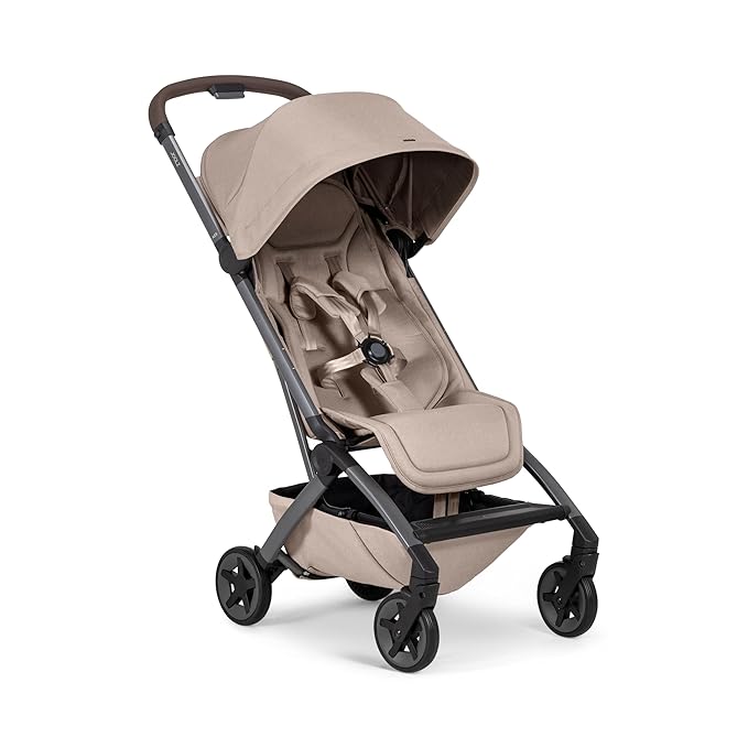 Joolz Aer2 Lightweight Travel Stroller for Baby & Toddler – Ultra-Compact One-Hand Foldable Stroller, Reclining Seat, UPF 50+ Canopy, Adjustable Leg Rest, Carry-On & Airplane Approved (Sandy Taupe)