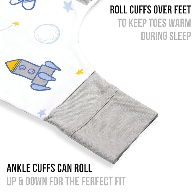 Mama Cheetah Toddler Sleep Sack with Feet 3T-4T, 1.0 TOG Organic Cotton Baby Wearable Blankets with Legs, Baby Sleeping Bag for Walkers, Early Walker Large