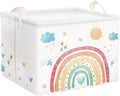 Clastyle Rectangle Rainbow Kid Toy Storage Basket Daycare Cloud Heart Star Baby Storage Bin Box Clothes Book Shelf Basket for Bedroom Playroom Nursery