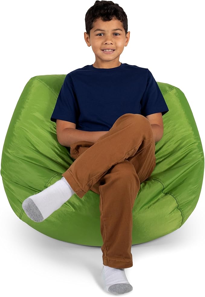 Big Joe Classic Bean Bag Chair, Spicy Lime Smartmax, Durable Polyester Nylon Blend, 2 feet Round