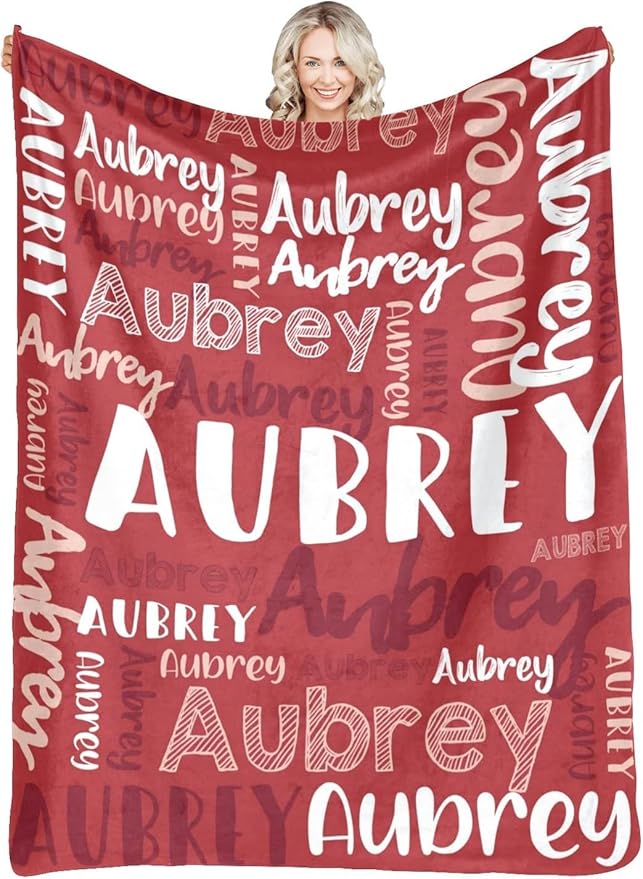 Dr.TOUGH Personalized Blankets with Name Customized Baby Blankets for Girls Boys Adults Monogrammed Blankets and Throws Christmas Birthday Mothers Fathers Valentines Day Gift (Red, 40''×50'')