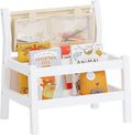 Spirich Montessori Kids Bookshelf, Floor Book Shelf for Kids Rooms, Toddler Book Caddy with Clear Pouch,Baby Book Display, Children Bookcase for Classroom Nursery, White