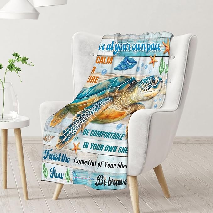 Sea Turtle Blanket for Girls - 40" x 50" Inches Cartoon Throw Blanket for Boys - Colorful Soft Cozy Throws for Sofa, Crib & Bed