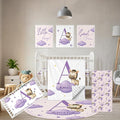 Personalized Baby Crib Bedding Set, 5 Pcs Custom Name Nursery Bedding Set, Purple Zebra Baby Bedding Set for Boys Girls, Double Layer Crib Sets, Customized Gifts for Infant Toddler New Parents