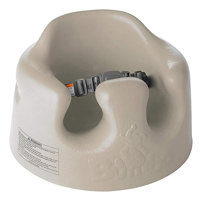 Bumbo Baby Floor Seat, Portable Infant Sit Up Activity & Eating Chair with Tray Accessory, Taupe - Feeding and Sitting Lounger for Babies and Infants Ages 3 to 12 Months
