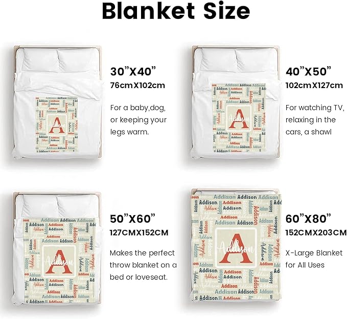 Dr.TOUGH Name Blanket Personalized Blanket for Adult Kids Flannel Customized Personalized Blankets and Throws