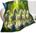Tijuboni Horses Throw Blanket Horse Gifts for Girls Boys Women Men Kids Adults Soft Flannel Fleece Blanket for Couch Sofa Bed Home Decor 60"x80"