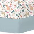 Little Grape Land Crib Sheets for Boys and Girls, Soft Microfiber Fitted Baby Crib Sheet Set for Standard Crib and Toddler Mattress, Snug & Durable (Woodland Animals)