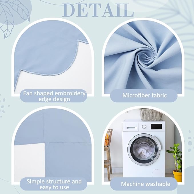 Blue Scalloped Crib Skirt 28"x 52" with 14" Drop Pleated Dust Ruffle with Split Corners for Baby Boys Girls Soft 4-Sided Crib Bed Skirt Nursery Standard Toddler Bedding