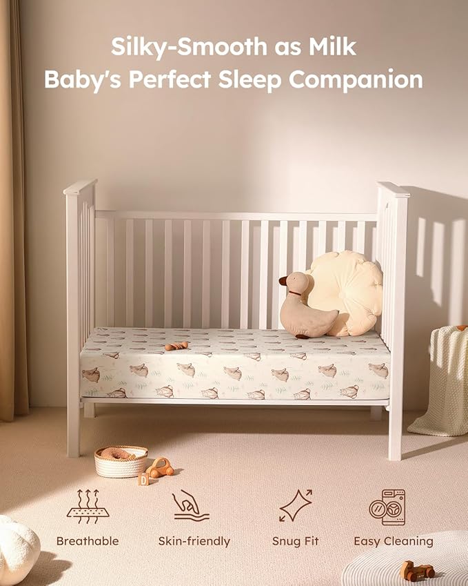 Looxii Baby Crib Sheets for Boys Girls, 3 Pack Fitted Crib Sheet for Standard Crib and Toddler Mattress, Ultra Soft Breathable Microfiber Baby Sheet 52x28x8in