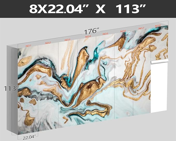 XMPMBM-Gold Quicksilver Marble Fabric Wallpaper Abstraction Art Textured Living Room Bedroom Bathroom Wall Mural-W 176" X H 113"（138 Square Foot）