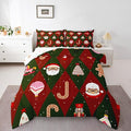 Feelyou Merry Christmas Bedding Set Soft for Boys Girls, Santa Claus Comforter Set Full Size Xmas Tree Nutcracker soldier Duvet Quilt Microfiber Gingerbread Man Bedroom Decor 3 Pcs with 2 Pillow Cases
