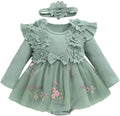 Giraropa Baby Girl Fall Winter Clothes Long Sleeve Romper Dress + Socks + Headband Newborn Infant Cute Casual Outfits