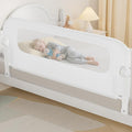 Baby Bed Rail Guard for Toddlers -59" Toddler Bed Rails for Twin, Full, Queen, King Bunk Size Bed Swing Down Bedrail Extral Tall Child Safety Side Railing Guards for Kids White