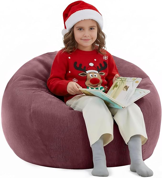 Nobildonna Bean Bag Chair Cover (No Filler) for Kids and Adults,Beanbag Stuffed Animal Storage Without Filling Plush Toys Holder and Organizer Soft Premium Corduroy 200L