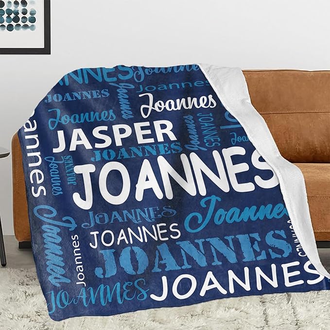Ships Next Day, Personalized Blanket for Teen Boys Girls, Custom Blanket with Name Customized Flannel Throw Christmas Birthday Blanket Gifts for Kids or Adult