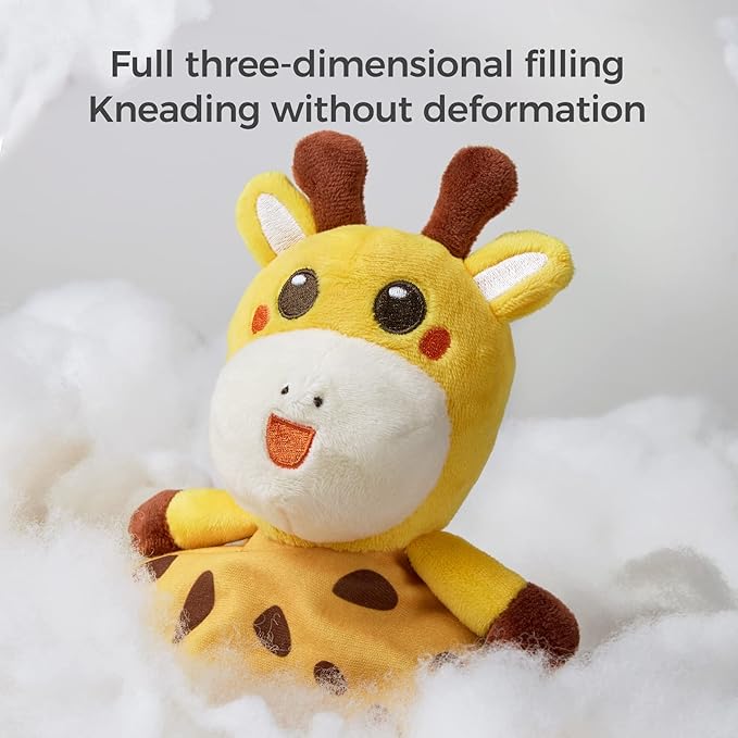 TUMAMA Baby Security Blanket Lovey,Soft Fleece Velvet Minky Dot Blanket with Stuffed Animal&Teething Rings,Newborn Essentials for Babies Girls Boy,Giraffe