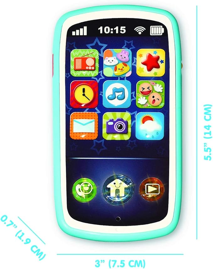 Baby Phone Toy with Record & Playback Features - Musical, Interactive and Educational Cell Phone Toddler Toys with 12 Smart Light Up Buttons - Learning Phones for Kids 6+ Months – ASTM Certified