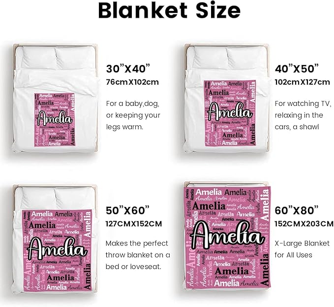 Dr.TOUGH Personalized Blanket for Adult Kids with Name Customized Blankets Personalized Throw Blanket for Christmas Birthday Gifts