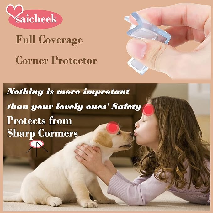 12Pcs Small(Length: 1.4inch) Silicone Corner Protector Baby Proofing,Table Corner Protectors for Baby,Strong Adhesive T Shaped Baby Head Protector Table Corner Protectors for Furniture (12)