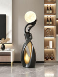 Bofea-Modern Minimalist Floor Lamp,Creative Nordic Living Room Bedside Bedroom with 3D Moon Tall Lights,Art Decoration Lamp for Bedroom Girls Room, Dresser, Office.