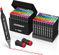 alchilalart 80 Colors Alcohol Markers Set - Dual-Tip Art Markers for Sketching, Animation, Blending - Professional Art Supplies for Artists, Designers, Adults
