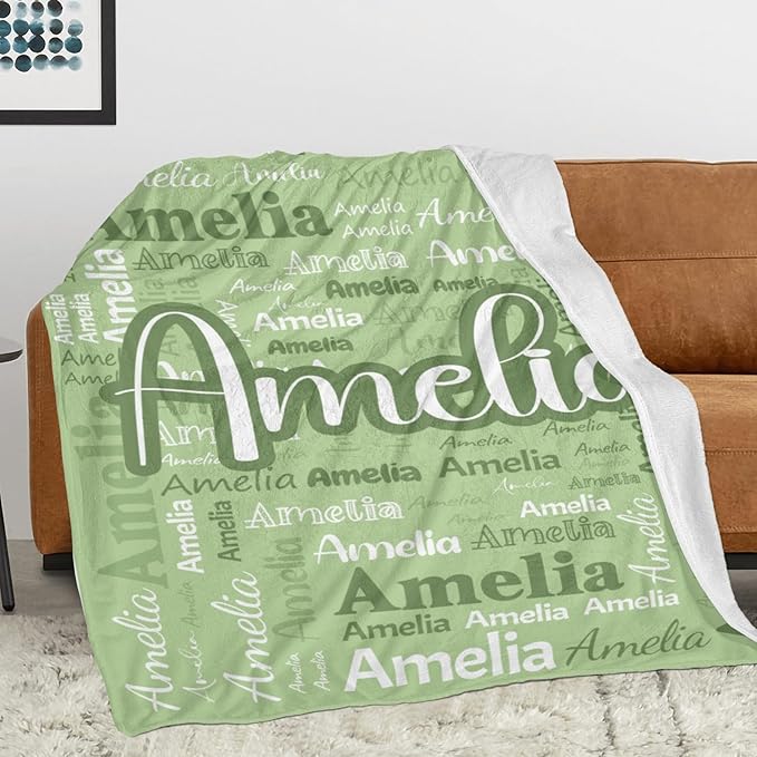 Dr.TOUGH Personalized Blanket for Adult Kids with Name Customized Blankets Personalized Throw Blanket for Christmas Birthday Gifts