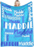 Dr.TOUGH Personalized Blankets with Name Customized Baby Blankets for Girls Boys Adults Monogrammed Blankets and Throws Christmas Birthday Mothers Fathers Valentines Day Gift (Blue-Green, 40''×50'')