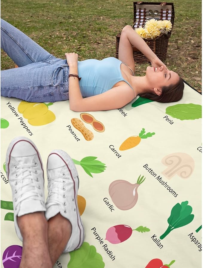 Thuswarm Colorful and Various Vegetables Flannel Blanket for Autumn Winter Gifts Warm Cozy Soft Funny Print Throw for Bed Couch Sofa 80”×60” Large for Adult