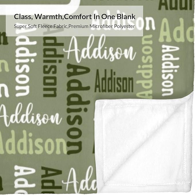 Dr.TOUGH Name Blanket Personalized Blanket for Adult Kids Flannel Customized Personalized Blankets and Throws