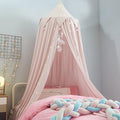 Bed Canopy for Girls, Round Dome Hanging Canopy for Baby Brib Kids Bed Room Decor Reading Nook Indoor Outdoor Playing Castle (Light Pink)