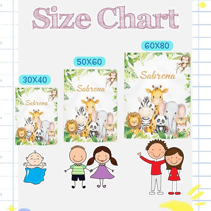Custom Baby Blanket,Personalized Blankets for Kids with Names,Customized Blankets with Name for Boy,Personalized Baby Blanket for Girl Customized Blanket,Gift for Birthday Christmas(60"X80")