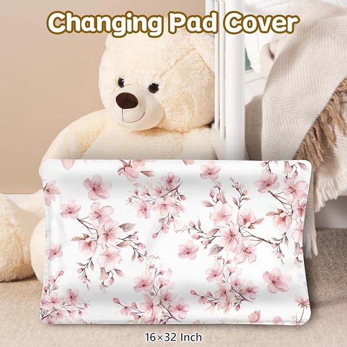 Custom Name Crib Bedding Set, 3 Pcs Personalized Baby Crib Bedding Set, Soft Flower Elephant Nursery Crib Sets for Boys Girls, Double Layer Toddler Bedding Set Customized Gifts for Newborn Kids
