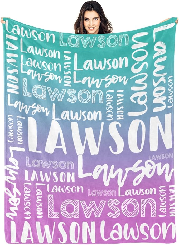 Dr.TOUGH Personalized Blankets with Name Customized Baby Blankets for Girls Boys Adults Monogrammed Blankets and Throws Christmas Birthday Mothers Valentines Day Gift (Z-Colorful 08, 60''×80'')
