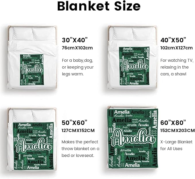 Dr.TOUGH Personalized Blanket for Adult Kids with Name Customized Blankets Personalized Throw Blanket for Christmas Birthday Gifts
