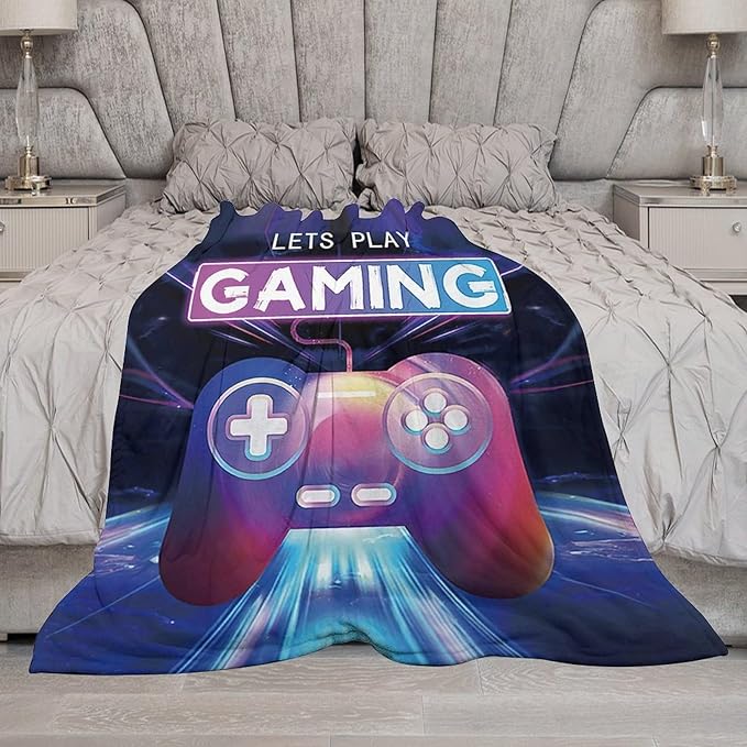 Game Blanket Game Gifts for Girls Boys Woman Kids Play Game Lover Throw Blankets Soft Blanket Warm Fleece Flannel Plush Blankets for Bed Sofa Couch 60"x80"
