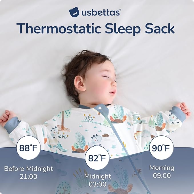 Baby Sleep Sack with Removable Sleeves, Breathable Wearable Blanket for Newborn & Toddler 6-36 Months, Cute Print