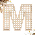 Wooden Rattan Letters 8 inch Wood Letters M for Wall Decor Crafts Boho Nursery Decor for Baby Shower Wedding Bedroom Name Signs Large Rustic Letter Home Decoration