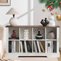 8 Cube Storage Organizer, 2 Tier Book Shelf with Led Lights, Farmhouse Book Shelves for Living Room, Horizontal Toy Storage Bookshelf, Wood Display Bookcase Cabinet for Bedroom, Office, White