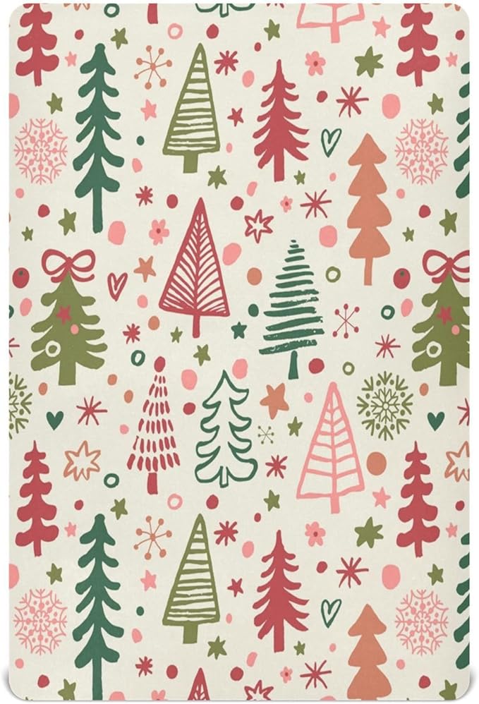 Crib Sheet, Unisex Crib Sheet, Soft and Comfortable for Standard Crib and Toddler Mattress, Christmas Tree