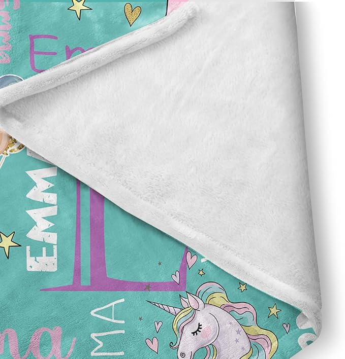 Custom Crib Bedding Set - Magical Horse Design Personalized Name Baby Nursery Bedding 3 Pcs Set - Chic Soft Blanket, Sheet, Pillowcase for Newborns Boys Girls Gifts Color18