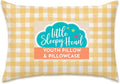 Little Sleepy Head Youth Pillow, Jumbo Toddler Pillow with 16x22 Pillowcase, Hypoallergenic Kids Travel Pillow - Best Kids Sleep Pillows with Gingham Yellow Case and Soft Cover