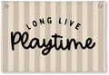 Playroom Decor, Long Live Playtime Wall Hanging Linen Banner, Blue Striped Wall Flag for Kids Room Nursery Playroom Decor, 20x30 Inch-Black