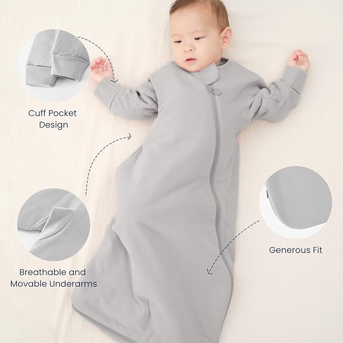 Unisex Sleeping Bag for Babies and Toddlers 1.0 Tog Sleep Sack 18-36 Months, Newborn Sleep Sack, Wearable Blanket Baby, One Piece Long Sleeves, Gifts for Baby